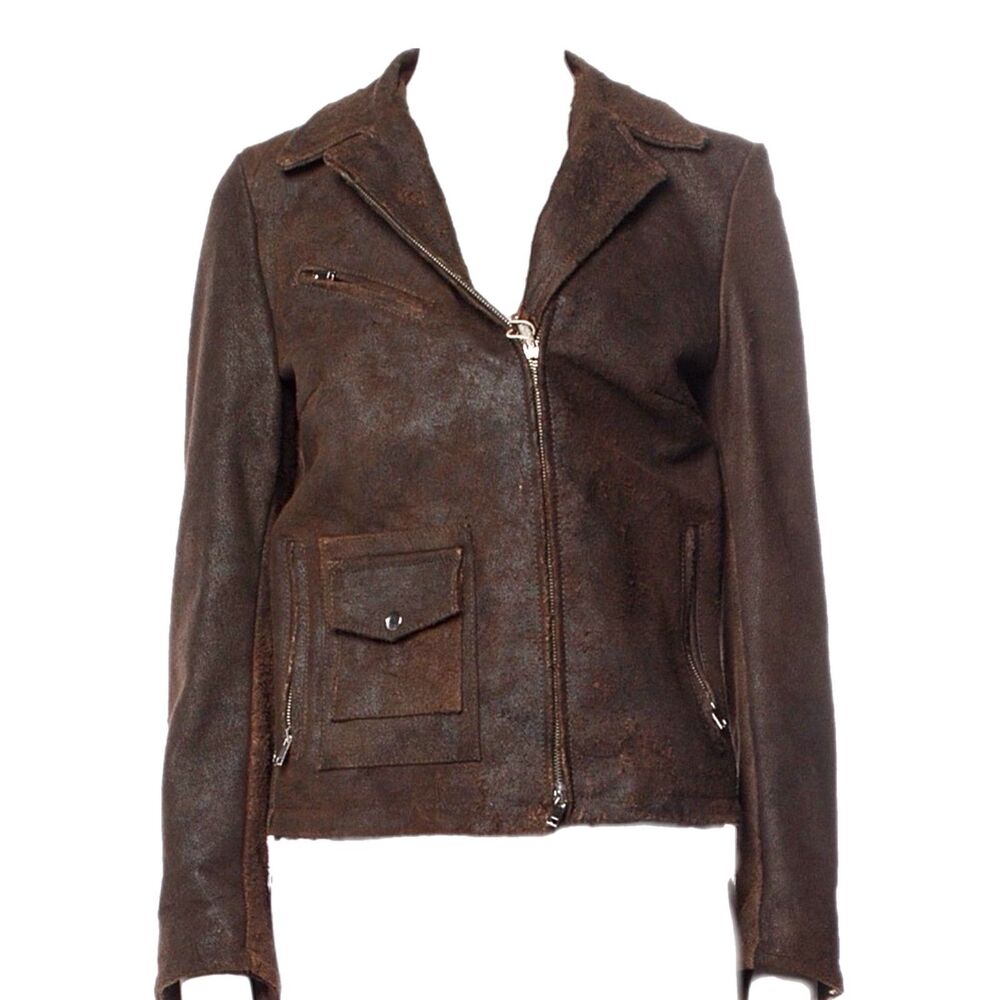 Salvatore Santoro Brown Suede Jacket - Size 8
